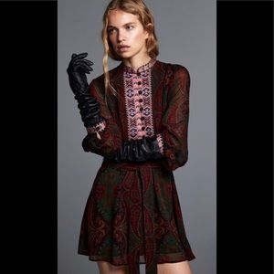 NWT ZARA JACQUARD RIBBON DRESS